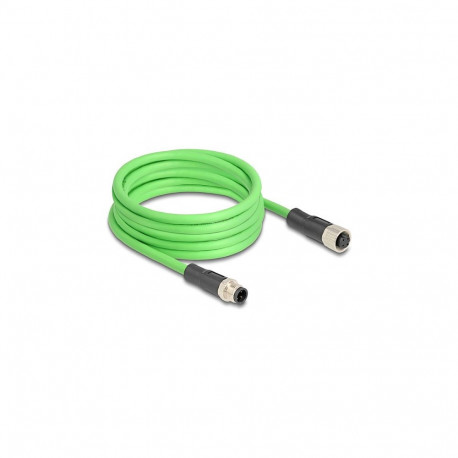 "Delock M12 Kabel D-kodiert 4 Pin Stecker zu Buchse PUR (TPU) 5 m"