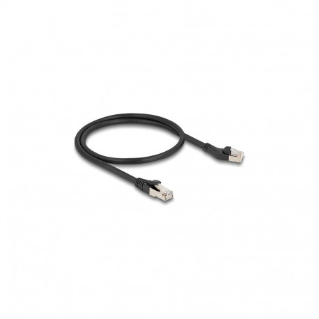"Delock RJ45 Netzwerkkabel Cat.8.1 S/FTP Stecker 45° nach links gewinkelt zu Stecker gerade bis 40 G