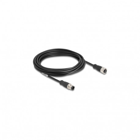 "Delock M12 Kabel D-kodiert 4 Pin Stecker zu Buchse PVC 5 m"