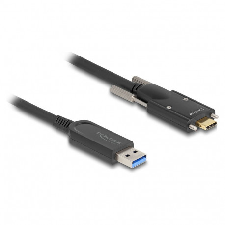 "Delock Aktives Optisches Kabel USB 10 Gbps Typ-A Stecker zu USB Type-C™ Stecker mit Schrauben seitl