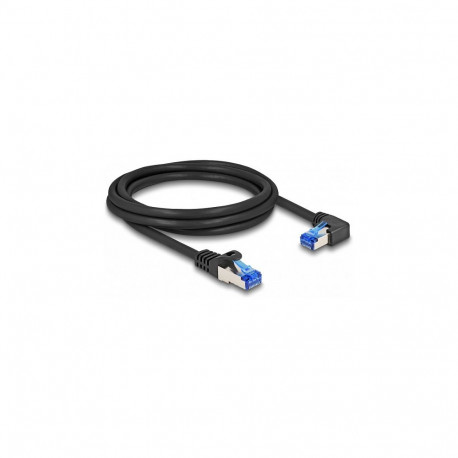Delock RJ45 võrgukaabel Cat.6A S/FTP sirge / parempoolse nurgaga 2 m must
