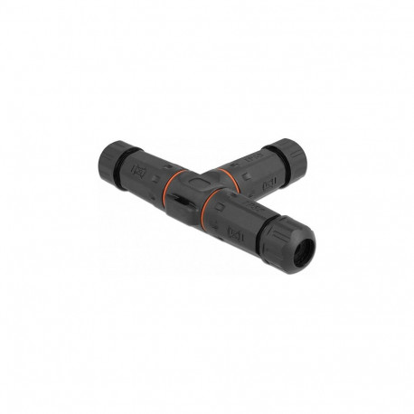 "Delock Kabelverbinder T-Form für Außenbereich 2 Pin, IP68 wasserdicht, schraubbar, Kabeldurchmesser