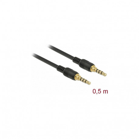 "Klinkenkabel 3,5 mm 4 Pin Stecker zu Stecker 0,5 m schwarz"