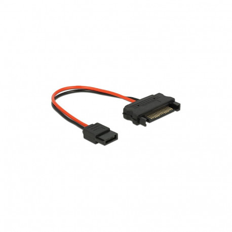 "Delock Kabel Power SATA 15 Pin Stecker > Power Slim SATA 6 Pin Buchse 10 cm"