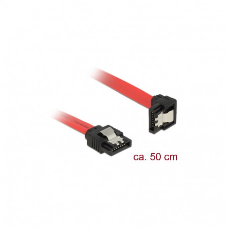 "Delock SATA 6 Gb/s Kabel gerade auf unten gewinkelt 50 cm rot"