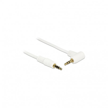 "Delock Klinkenkabel 3,5 mm 3 Pin Stecker > Stecker gewinkelt 2 m weiß"