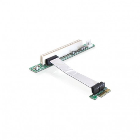 "Riser Karte PCI Express x1 > 1 x PCI mit flexiblem Kabel 9 cm links gerichtet"