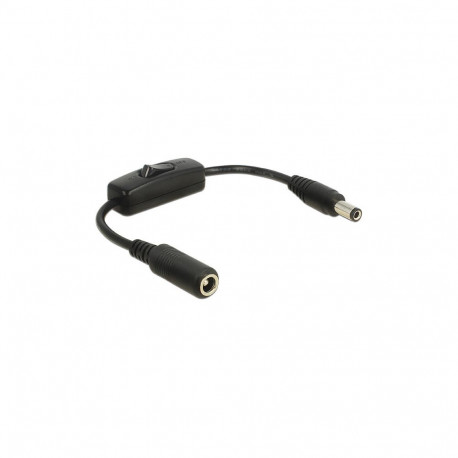 "Adapterkabel DC 5,5 x 2,5 mm Stecker > DC 5,5 x 2,5 mm Buchse mit Schalter 20 cm"