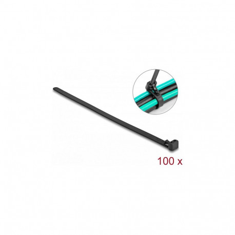 "Delock Kabelbinder wiederverwendbar hitzebeständig L 150 x B 7,5 mm 100 Stück schwarz"