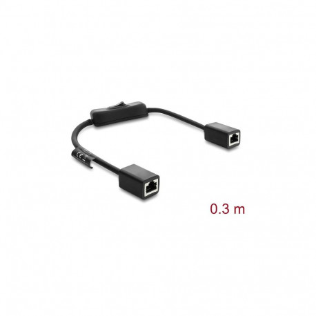 "Delock RJ45 Kabel Buchse zu Buchse mit Schalter Cat.6 F/UTP 0,3 m - Netzwerkschaltung schwarz"