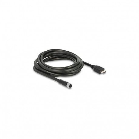 Delock M12 A-koodiga 17 Pin pesa HDMI pistik kaabel 3 m must