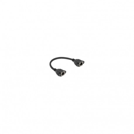 "Delock Netzwerk Verlängerungskabel S/FTP RJ45 Buchse zu RJ45 Buchse Cat.6A flache Ausführung 0,25 m