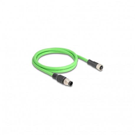 "Delock M12 Kabel A-kodiert 8 Pin Stecker zu Buchse PUR (TPU) 1 m"