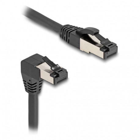 "Delock RJ45 Netzwerkkabel Cat.8.1 S/FTP 90° unten gewinkelt / gerade 5 m schwarz"