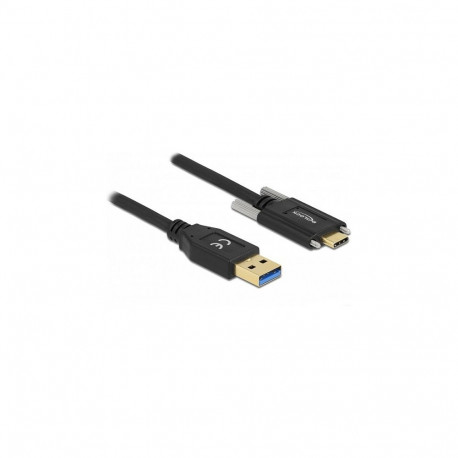 "USB 10 Gbps Kabel Typ-A Stecker zu USB Type-C™ Stecker mit Schrauben seitlich 1,5 m"