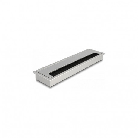 "Delock Kabeldurchführung für Tischeinbau mit Bürste 280 x 80 x 28 mm silber"