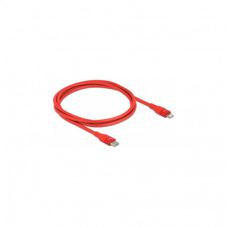 "Delock Daten- und Ladekabel USB Type-C™ zu Lightning™ für iPhone™, iPad™ und iPod™ rot 1 m MFi"