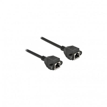 "Delock Netzwerk Verlängerungskabel S/FTP RJ45 Buchse zu RJ45 Buchse Cat.6A 3 m schwarz"