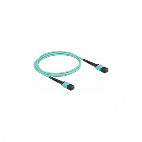 "Delock LWL Kabel MPO Buchse zu MPO Buchse 12 Fasern, Polarität B, Multimode OM4, 50/125 µm, 2 m"