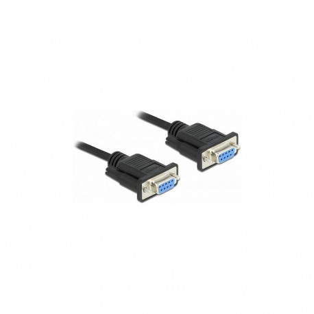 "Delock RS-232 Kabel Seriell D-Sub9 Buchse zu Buchse Nullmodem mit schmalem Steckergehäuse 2 m"