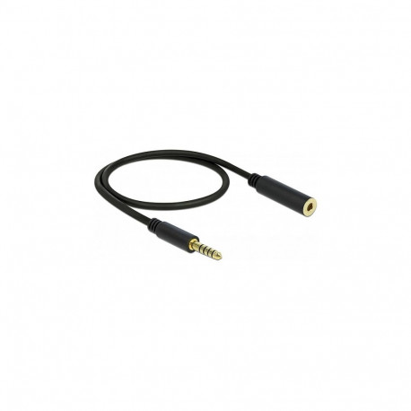 "Delock Verlängerungskabel Klinke 4,4 mm 5 Pin Stecker zu Buchse 0,5 m schwarz"