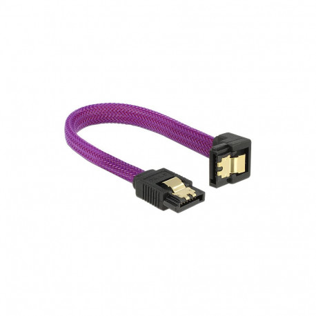 "Delock SATA 6 Gb/s Kabel gerade auf unten gewinkelt 10 cm violett"