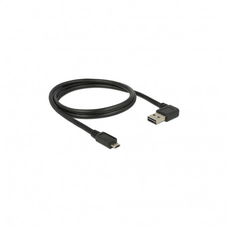 "Kabel EASY-USB 2.0 Typ-A Stecker gewinkelt links / rechts > EASY-USB 2.0 Typ Micro-B Stecker schwar