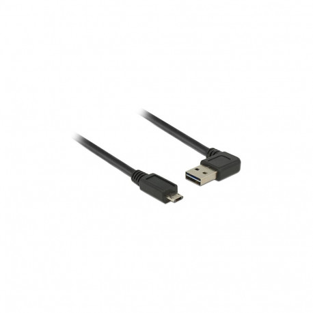 Delock EASY-USB 2.0 Typ-A vasakule / paremale nurga all pistik > EASY-USB 2.0 Typ Micro-B pistik, mu