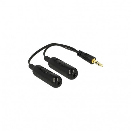 Delock adapterkaabel helijagaja 3,5 mm 3 Pin pistik > 2 x 3,5 mm 3 Pin pesa helitugevuse regulaatori