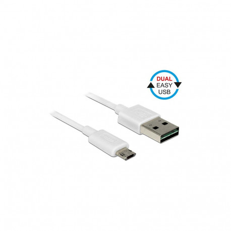 "Delock Kabel EASY-USB 2.0 Typ-A Stecker > EASY-USB 2.0 Typ Micro-B Stecker 0,5 m weiß"