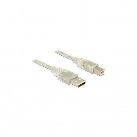 "Delock Kabel USB 2.0 Typ-A Stecker > USB 2.0 Typ-B Stecker 1,5 m transparent"