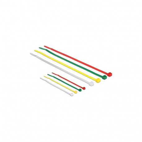 Delock värvilised juhtmesidemed L 100 x B 2,5 mm + L 200 x B 3,6 mm 200 tükki