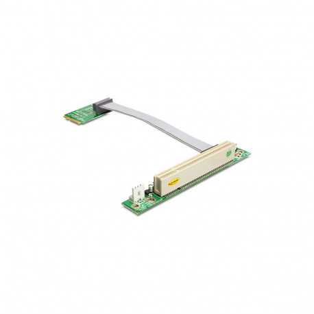 "Delock Riser Karte Mini PCI Express > 1 x PCI mit flexiblem Kabel 13 cm links gerichtet"