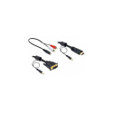 Delock DVI - HDMI + heli kaabel 2 m