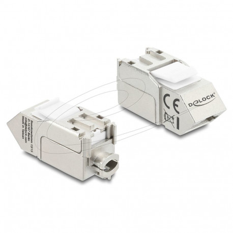 "Delock Keystone Modul RJ45 Buchse zu LSA Cat.6A 45° gewinkelte Buchse geschirmt 90° Kabelführung we