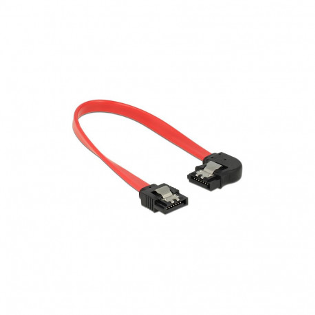 Delock SATA 6 Gb/s punane kaabel, sirge ja vasakpoolse nurgaga, 20 cm