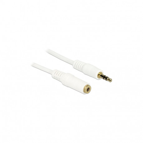 Delock 3,5 mm 3 Pin pikenduskaabel 3 m valge