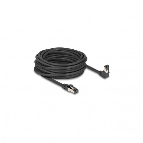 "Delock RJ45 Netzwerkkabel Cat.8.1 S/FTP 90° unten gewinkelt / gerade 10 m schwarz"