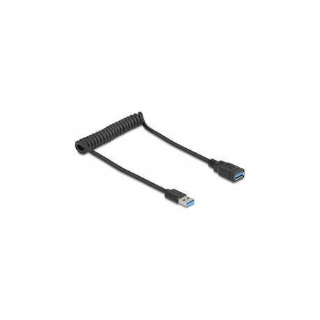 "USB 5 Gbps Spiralkabel Typ-A Stecker zu Typ-A Buchse 0,4 m bis 0,6 m schwarz"