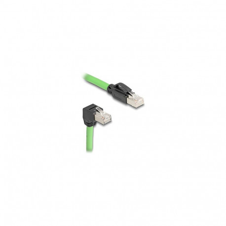 "Delock RJ45 Netzwerkkabel Cat.6A Stecker zu Stecker unten gewinkelt SF/UTP schleppkettentauglich PU