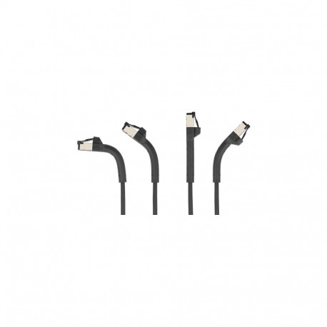 Delock RJ45 Slim muudetava nurgaga must võrgukaabel Cat.6A U/FTP 0,25 m