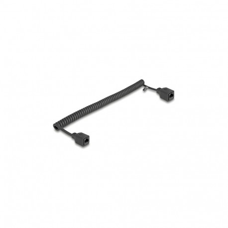 Delock RJ45 must spiraalkaabel pesa pesaga Cat.5e UTP 0,5 m kuni 1 m