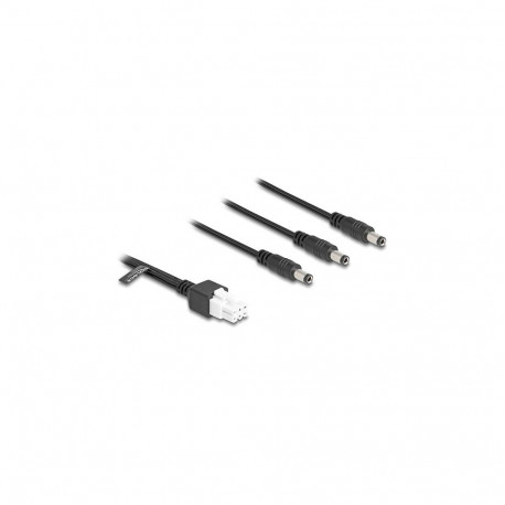 "Delock Kabel Mini-Fit 4,2 mm 6 Pin Stecker zu 3 x DC 5,5 x 2,5 mm Stecker schwarz"