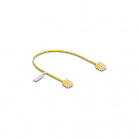 "Delock RJ45 Netzwerkkabel Cat.6 UTP Ultra Slim 0,3 m gelb mit kurzen Steckern"