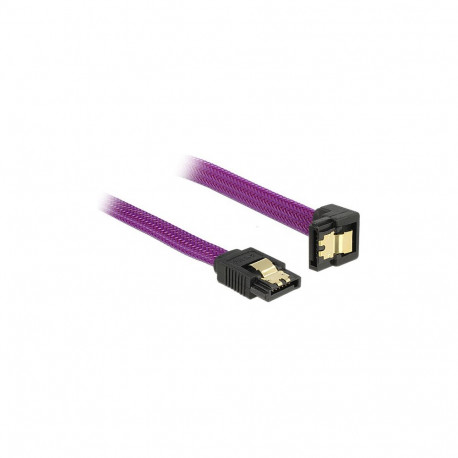 "Delock SATA 6 Gb/s Kabel gerade auf unten gewinkelt 50 cm violett"