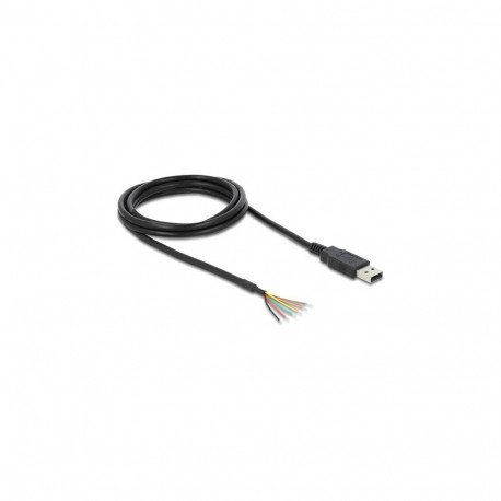 Delock USB 2.0 – seriell UART TTL (3,3 V) muundur 6 lahtise kaabliotsa ja 3,3 V väljundpingega 1,8 m