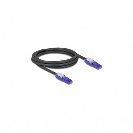 "Delock RJ45 Netzwerkkabel Cat.6 UTP mit 180° winkelbaren Steckern schwarz 2 m"