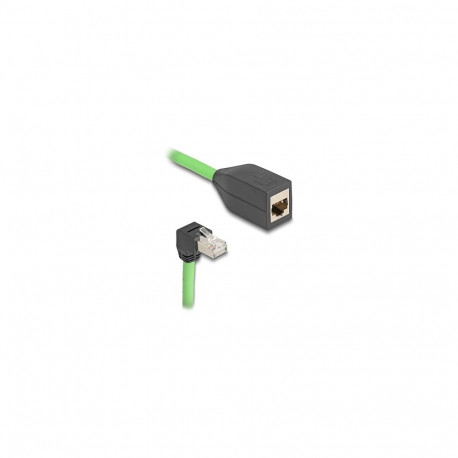 Delock RJ45 võrgu pikenduskaabel Cat.6A alt nurgaga pistik pesaks SF/UTP kaabliketti sobilik PUR (TP
