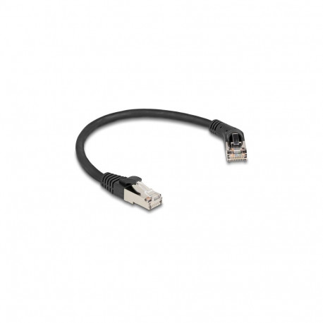 Delock RJ45 võrgukaabel Cat.6A S/FTP 45° paremale nurgaga pistik sirge pistik 0,25 m must