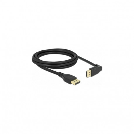 "Delock DisplayPort Kabel Stecker gerade zu Stecker 90° oben gewinkelt 8K 60 Hz 2 m ohne Einrastfunk